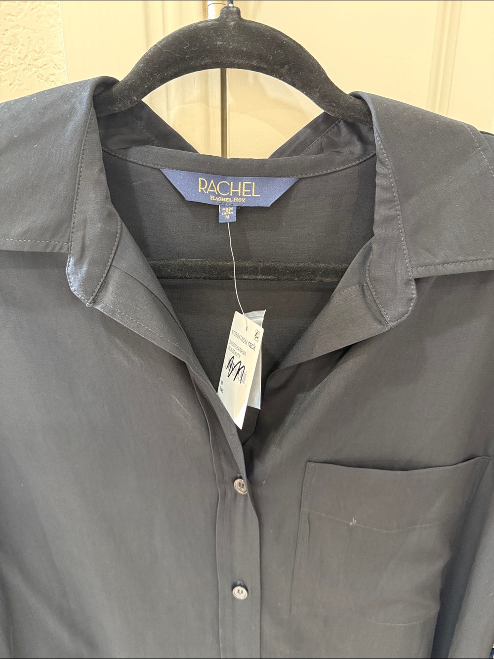 RACHEL Women’s Black Casual Button-Down Shirt